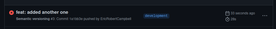 The action has failed