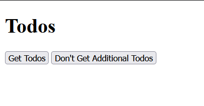 Initial state of the website