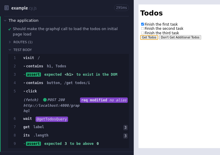 A successful graphQL query test